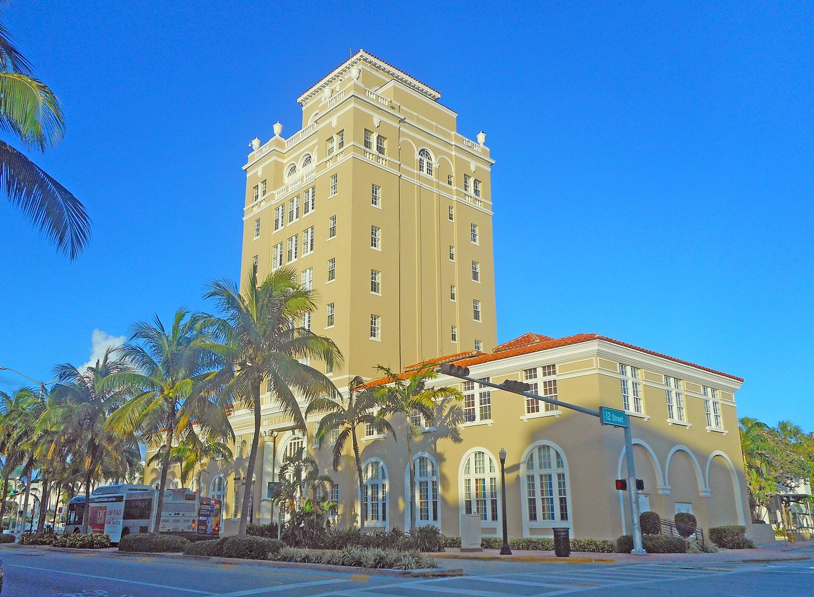 Miami Beach's yellow Mediterranean Revival Old City Hall tower